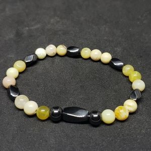 Moonstone magnetic hematite healing bracelet